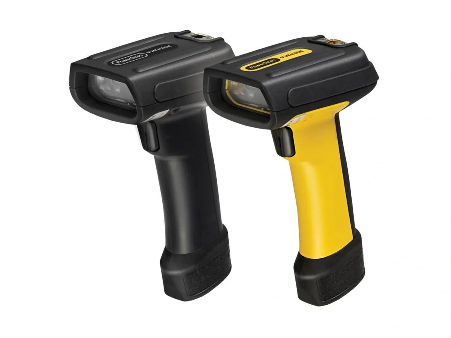שני סורקי ברקוד אלחוטיים Datalogic PowerScan 7100BT בשחור ובצהוב